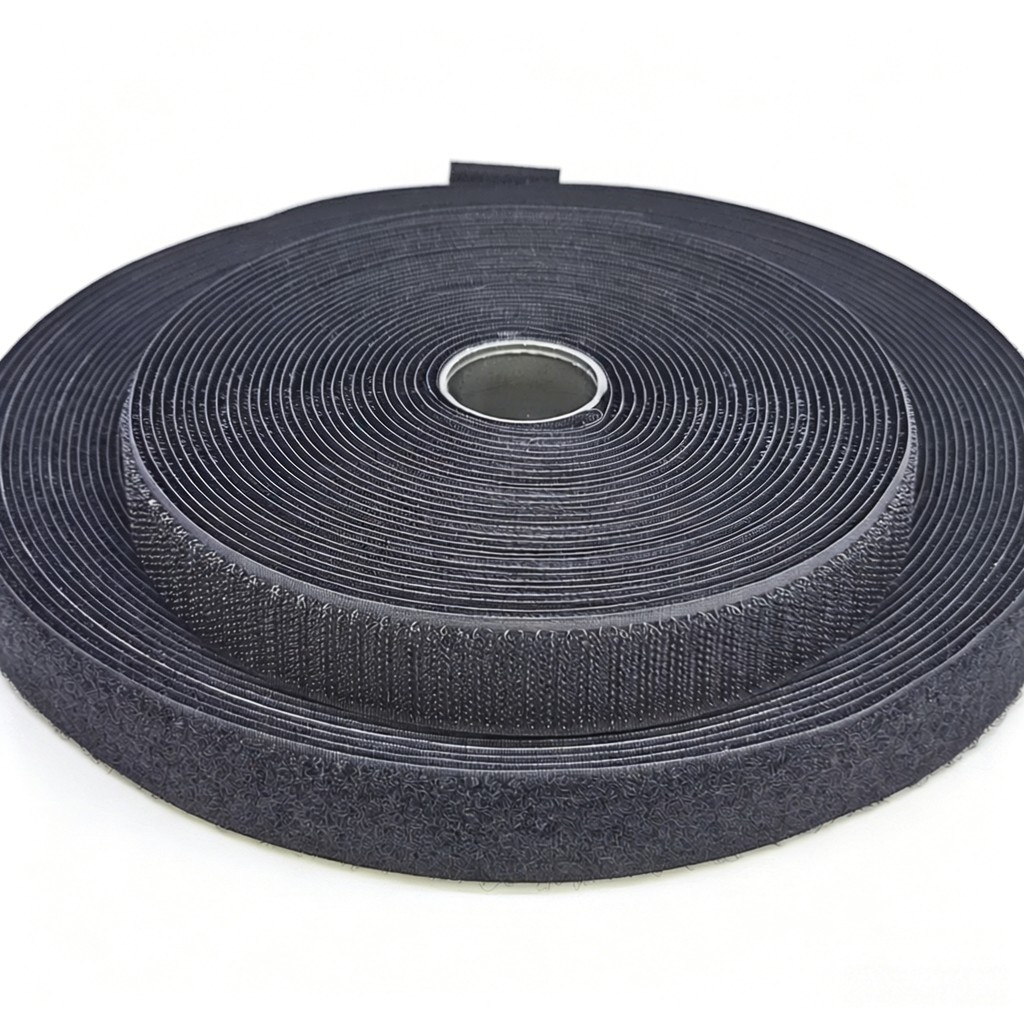 Heavy Duty Black Nylon Hook and Loop Fastener For Medical Straps & Bag Accessories